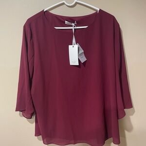 Grace Karin women’s burgundy top ~ Size 2X ~ NWT